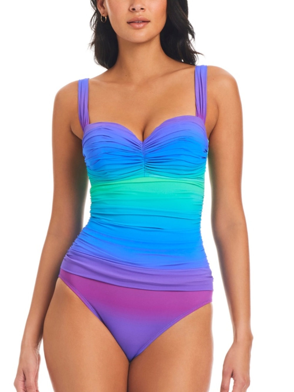Heat of the Moment Shirred Bandeau One-Piece Swimsuit